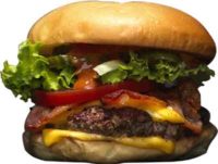 Burger og flammegrillet burgermenu til fest og events